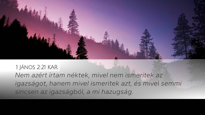 1 János 2:21 KAR Bible Verse Image