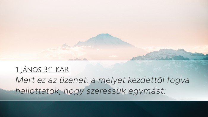 1 János 3:11 KAR Bible Verse Image