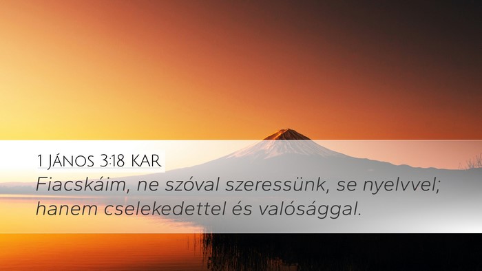 1 János 3:18 KAR Bible Verse Image