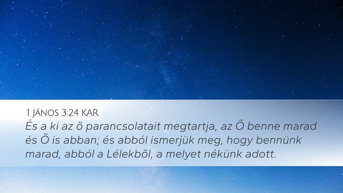1 János 3:24 KAR Bible Verse Image