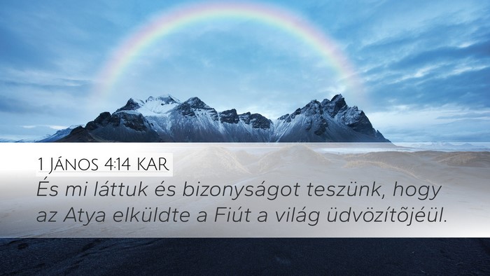 1 János 4:14 KAR Bible Verse Image