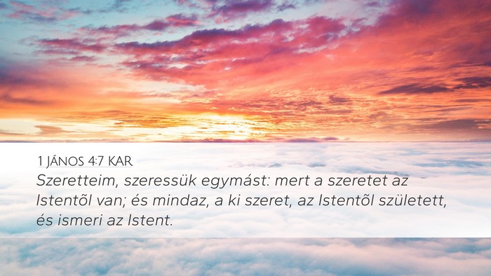 1 János 4:7 KAR Bible Verse Image