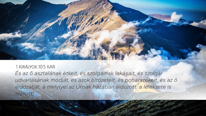 1 Királyok 10:5 KAR Bible Verse Image