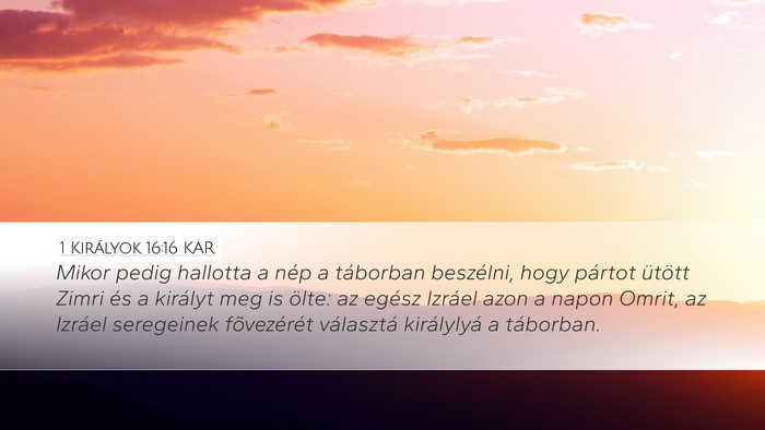 1 Királyok 16:16 KAR Bible Verse Image