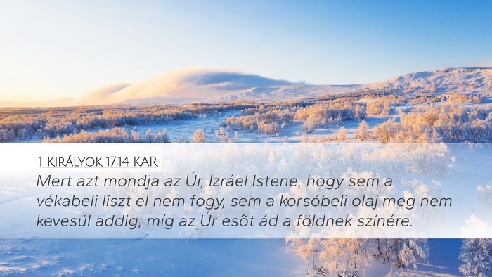 1 Királyok 17:14 KAR Bible Verse Image