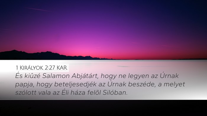1 Királyok 2:27 KAR Bible Verse Image