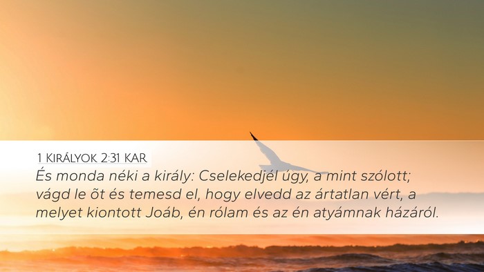 1 Királyok 2:31 KAR Bible Verse Image