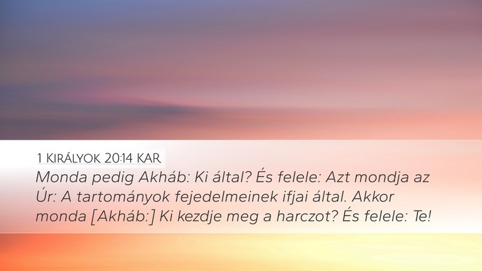 1 Királyok 20:14 KAR Bible Verse Image