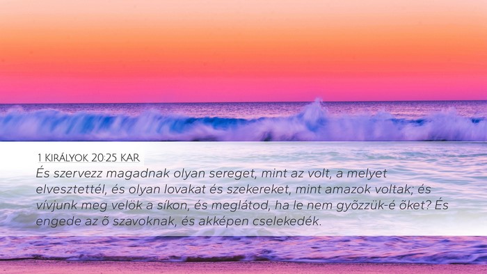 1 Királyok 20:25 KAR Desktop Wallpaper - És szervezz magadnak olyan sereget, mint az - Desktop Bible Verse Wallpaper