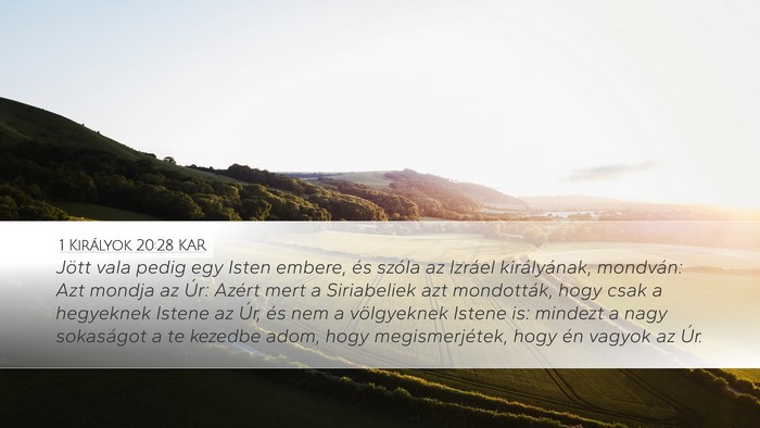 1 Királyok 20:28 KAR Bible Verse Image