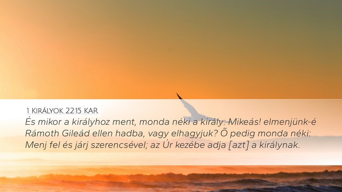 1 Királyok 22:15 KAR Bible Verse Image
