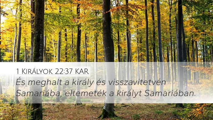 1 Királyok 22:37 KAR Bible Verse Image