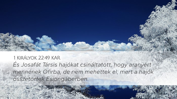 1 Királyok 22:49 KAR Bible Verse Image