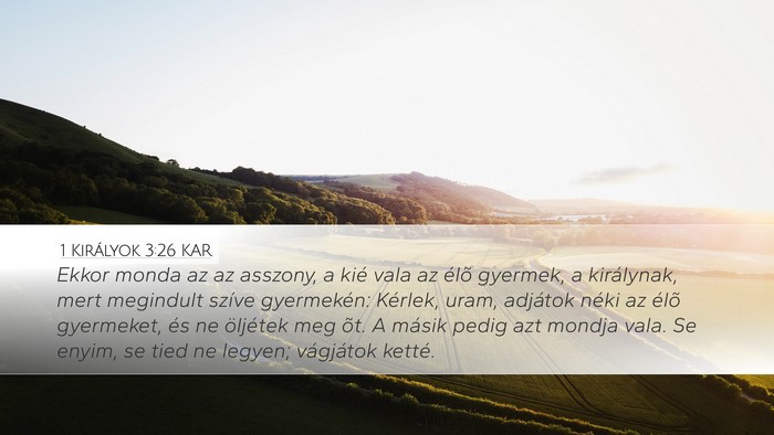 1 Királyok 3:26 KAR Bible Verse Image