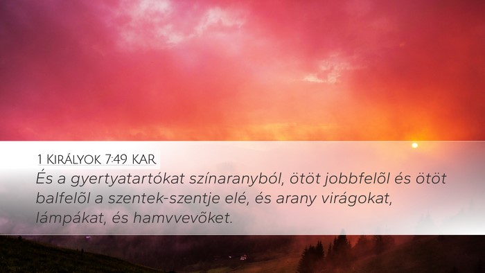 1 Királyok 7:49 KAR Bible Verse Image