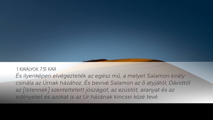 1 Királyok 7:51 KAR Bible Verse Image