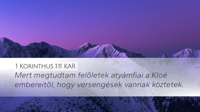 1 Korinthus 1:11 KAR Bible Verse Image