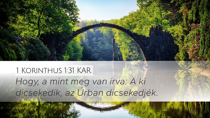1 Korinthus 1:31 KAR Bible Verse Image
