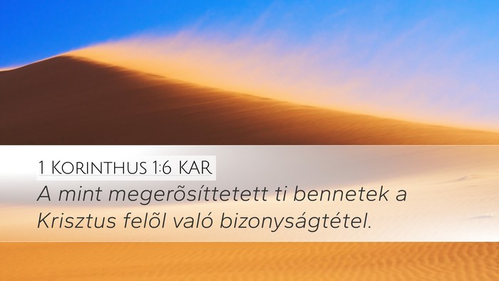 1 Korinthus 1:6 KAR Bible Verse Image