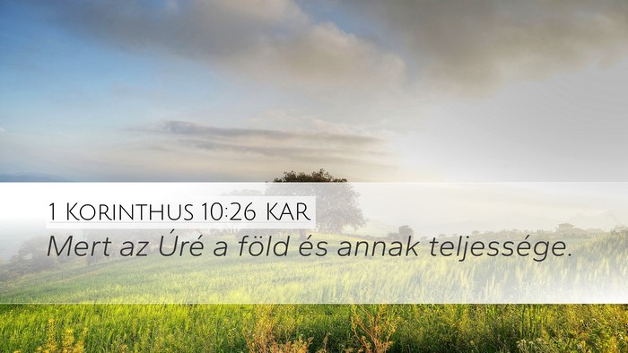1 Korinthus 10:26 KAR Bible Verse Image