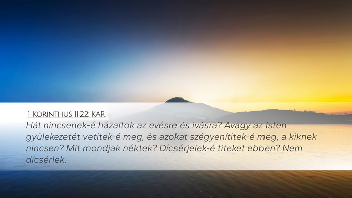 1 Korinthus 11:22 KAR Bible Verse Image