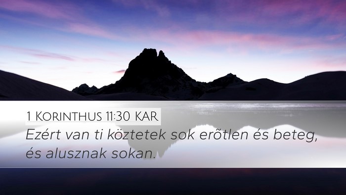 1 Korinthus 11:30 KAR Bible Verse Image