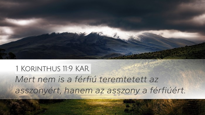 1 Korinthus 11:9 KAR Bible Verse Image