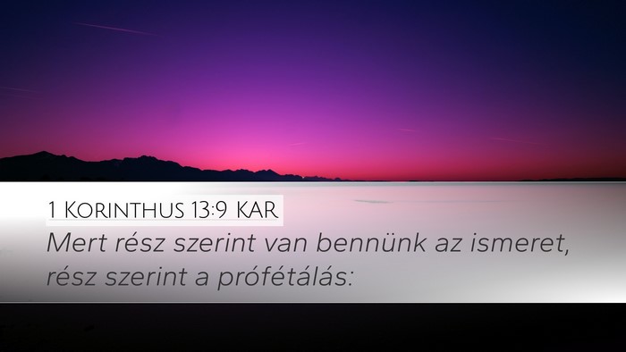 1 Korinthus 13:9 KAR Bible Verse Image