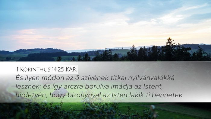 1 Korinthus 14:25 KAR Bible Verse Image
