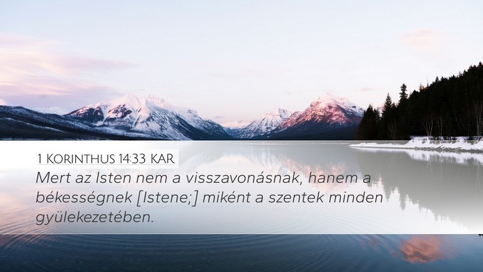 1 Korinthus 14:33 KAR Bible Verse Image