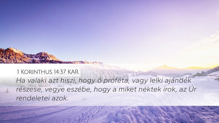 1 Korinthus 14:37 KAR Bible Verse Image