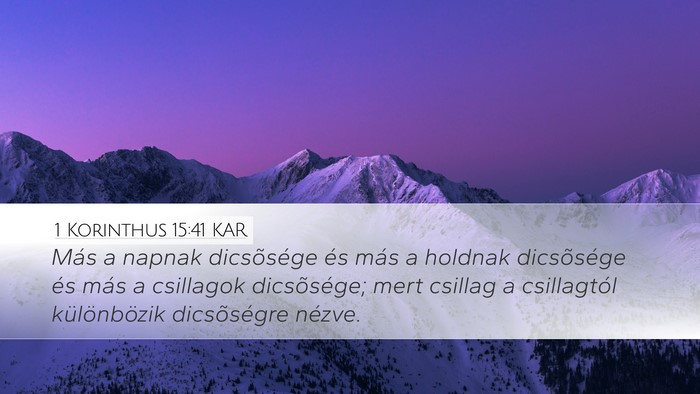 1 Korinthus 15:41 KAR Bible Verse Image