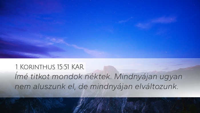 1 Korinthus 15:51 KAR Bible Verse Image