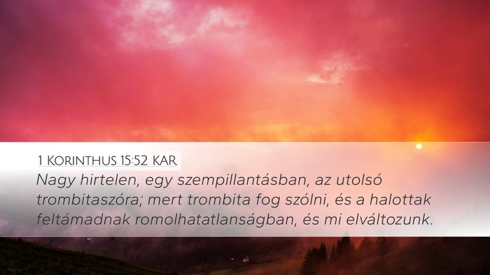 1 Korinthus 15:52 KAR Bible Verse Image