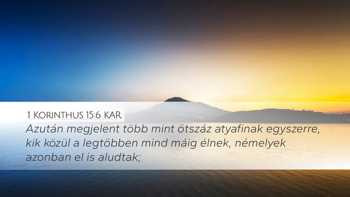 1 Korinthus 15:6 KAR Bible Verse Image