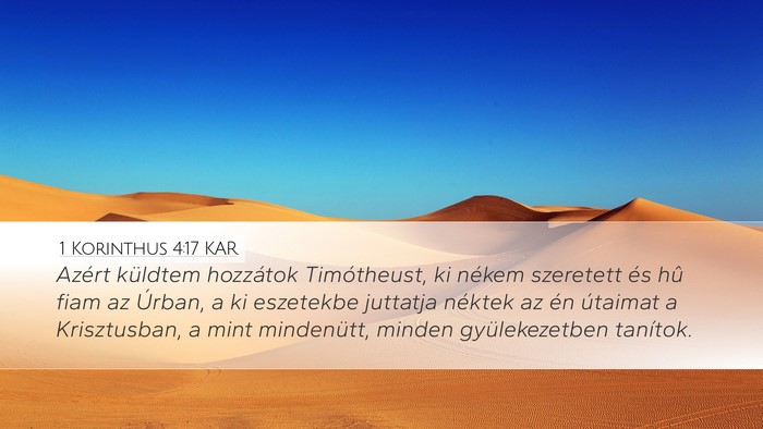 1 Korinthus 4:17 KAR Bible Verse Image