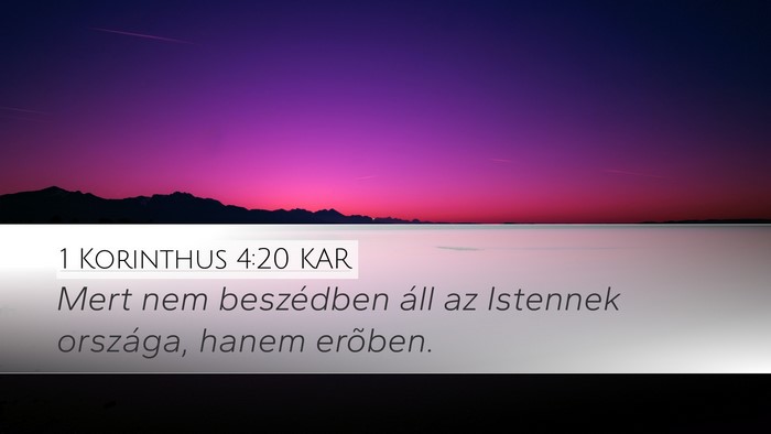 1 Korinthus 4:20 KAR Bible Verse Image