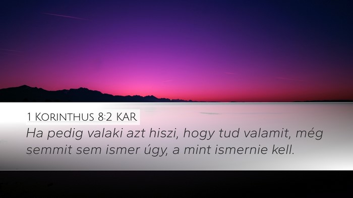 1 Korinthus 8:2 KAR Bible Verse Image