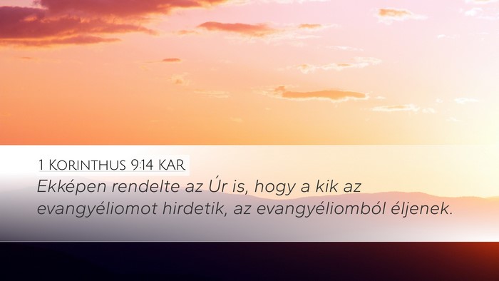 1 Korinthus 9:14 KAR Bible Verse Image