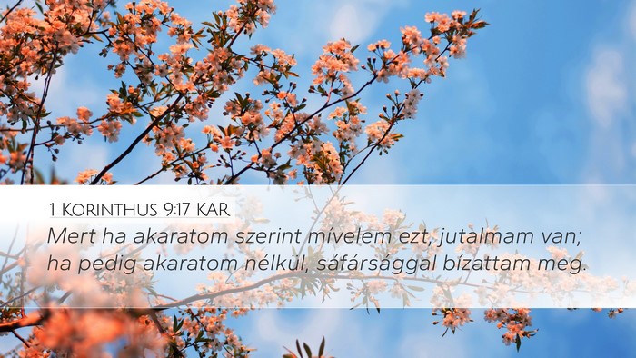 1 Korinthus 9:17 KAR Bible Verse Image