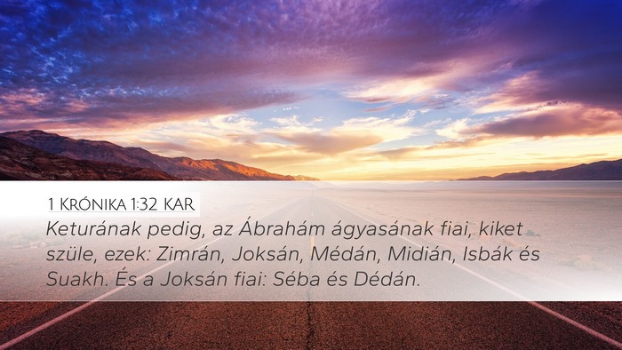 1 Krónika 1:32 KAR Bible Verse Image