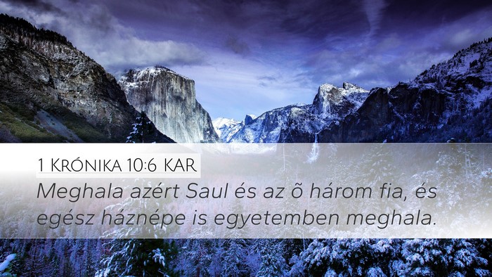 1 Krónika 10:6 KAR Bible Verse Image