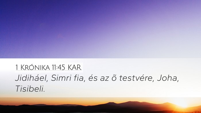 1 Krónika 11:45 KAR Desktop Wallpaper - Jidiháel, Simri fia, és az õ testvére, Joha, - Desktop Bible Verse Wallpaper