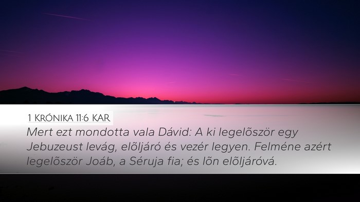 1 Krónika 11:6 KAR Bible Verse Image