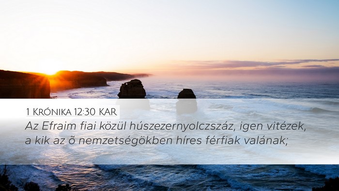 1 Krónika 12:30 KAR Desktop Wallpaper - Az Efraim fiai közül húszezernyolczszáz, igen - Desktop Bible Verse Wallpaper