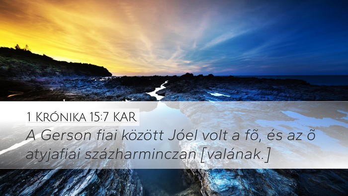 1 Krónika 15:7 KAR Bible Verse Image