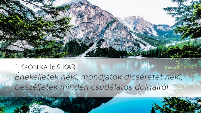 1 Krónika 16:9 KAR Bible Verse Image