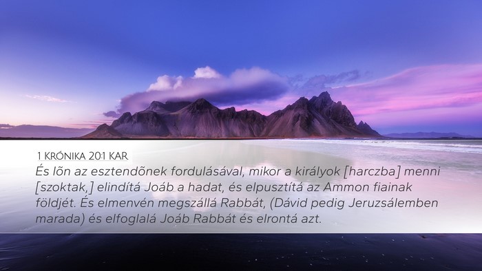 1 Krónika 20:1 KAR Bible Verse Image