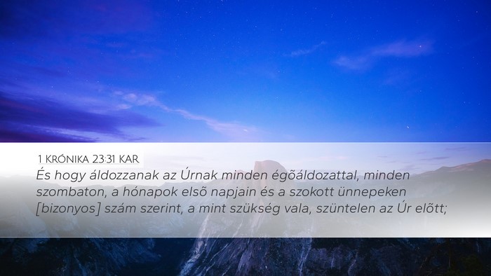 1 Krónika 23:31 KAR Bible Verse Image