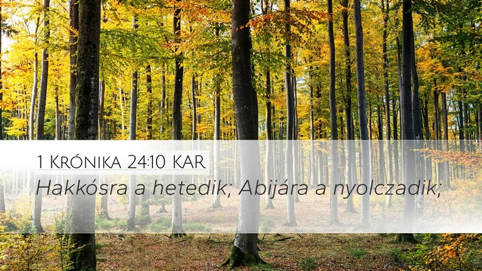1 Krónika 24:10 KAR Bible Verse Image